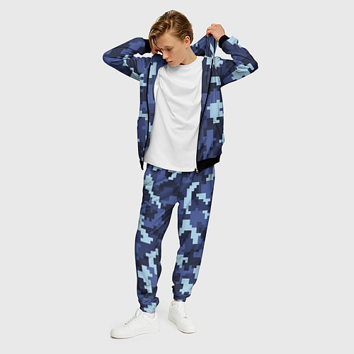 Мужской костюм Пиксельный камуфляж текстура / 3D-Черный – фото 3