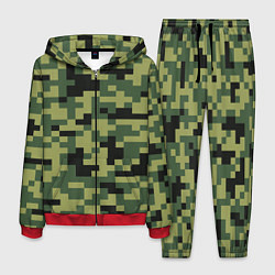 Костюм мужской Камуфляжный стиль текстура пикселя, цвет: 3D-красный