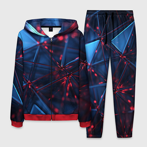 Мужской костюм Абстрактные треугольные элементы / 3D-Красный – фото 1