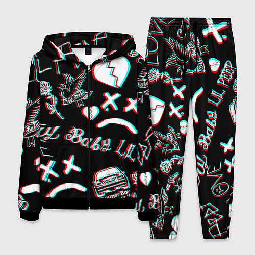Мужской костюм Lil Peep logo glitch / 3D-Черный – фото 1