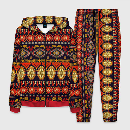 Мужской костюм Яркий ромбовидный орнамент / 3D-Красный – фото 1