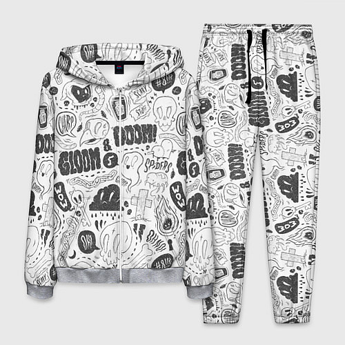 Мужской костюм Мрак и обречённость - приведения: паттерн / 3D-Меланж – фото 1