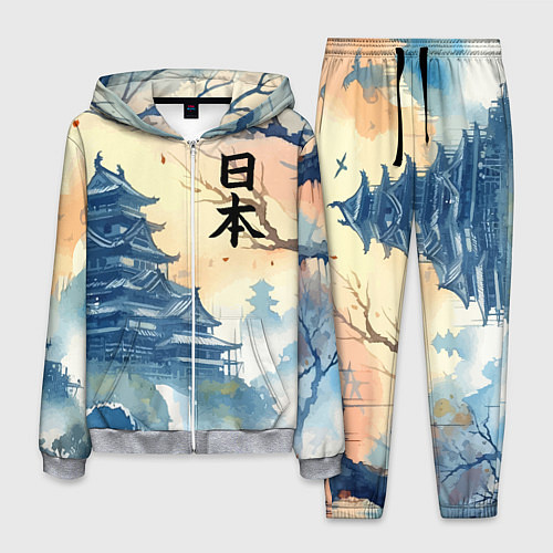 Мужской костюм Japanese landscape - watercolor / 3D-Меланж – фото 1