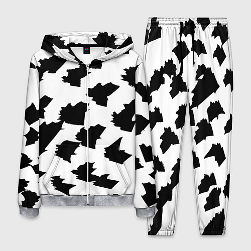 Мужской костюм Чётные пятна на белом фоне - минимализм / 3D-Меланж – фото 1