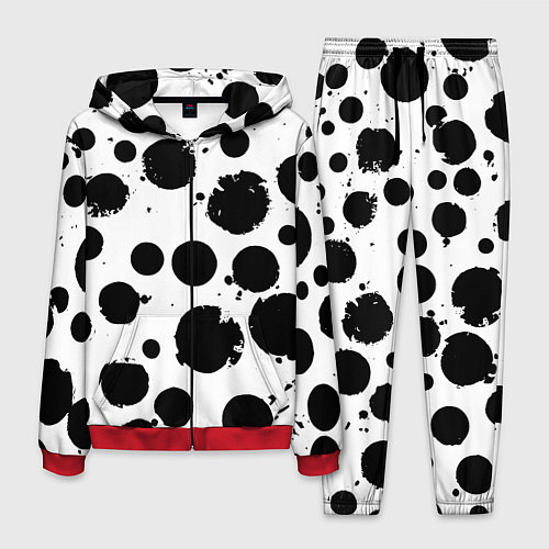 Мужской костюм Abstract black blots - ai art fantasy / 3D-Красный – фото 1