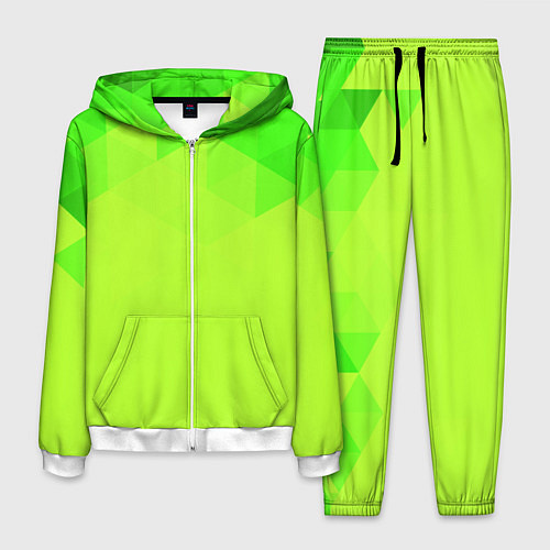 Мужской костюм Кислотная геометрия лайм / 3D-Белый – фото 1