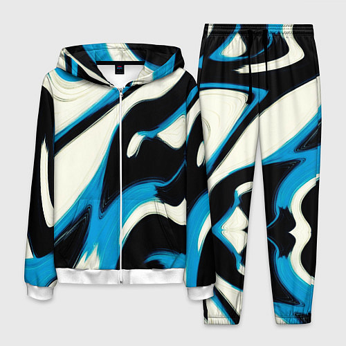 Мужской костюм Современное искусство абстракции / 3D-Белый – фото 1