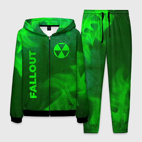 Мужской костюм Fallout - green gradient вертикально / 3D-Черный – фото 1