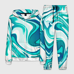 Костюм мужской Абстракция сине белый мрамор, цвет: 3D-белый