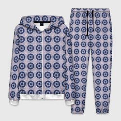 Костюм мужской Узор синяя плитка, цвет: 3D-белый