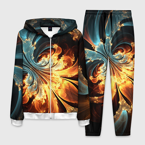 Мужской костюм Абстрактный фрактал / 3D-Белый – фото 1