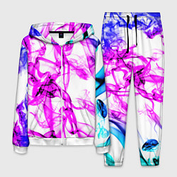 Костюм мужской Дым неоновый вейп, цвет: 3D-белый