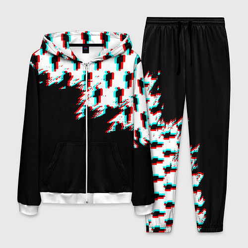 Мужской костюм Billie Eilish pattern glitch / 3D-Белый – фото 1