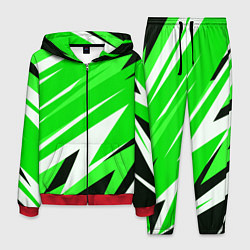 Мужской костюм Geometry stripes green