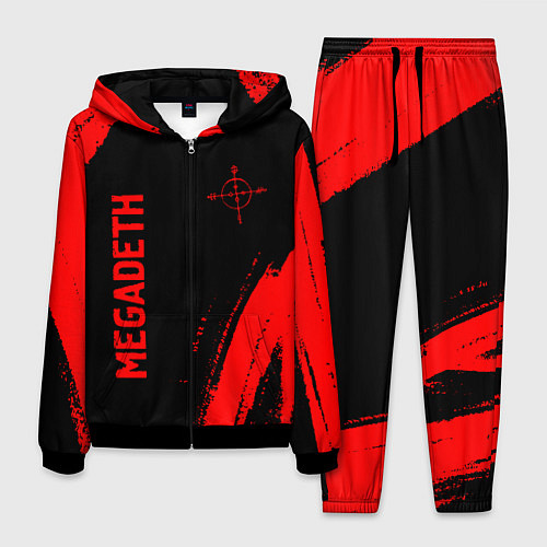 Мужской костюм Megadeth - red gradient вертикально / 3D-Черный – фото 1