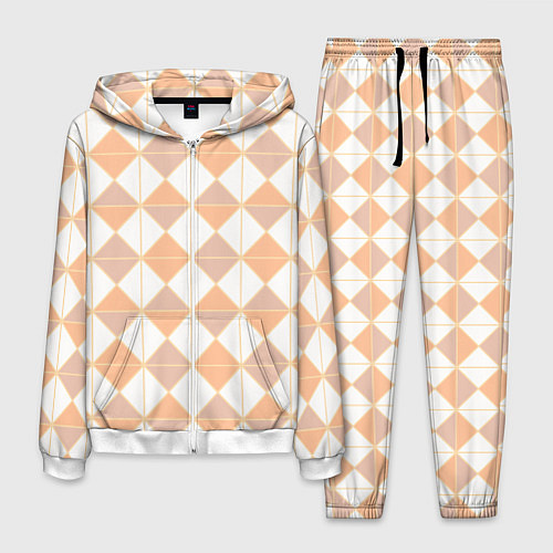 Мужской костюм Персиковые ромбы / 3D-Белый – фото 1