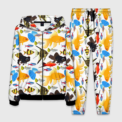 Мужской костюм Аквариумные рыбки паттерн / 3D-Черный – фото 1