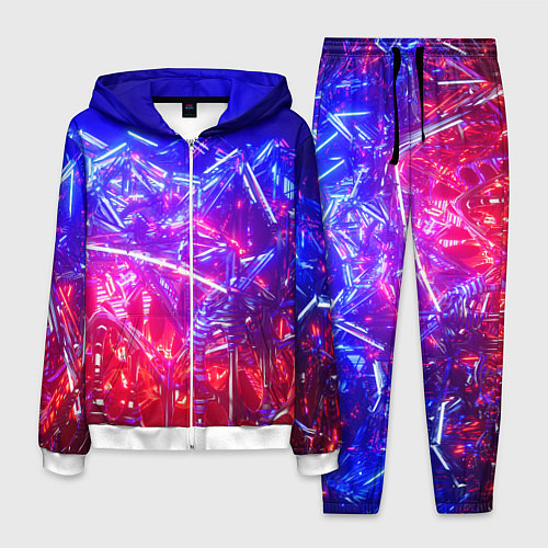 Мужской костюм Неоновая геометрическая абстракция / 3D-Белый – фото 1