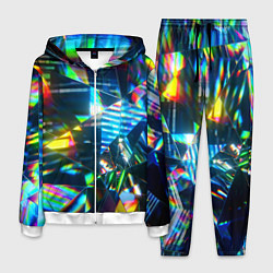 Костюм мужской Глитч эффект на стекле, цвет: 3D-белый