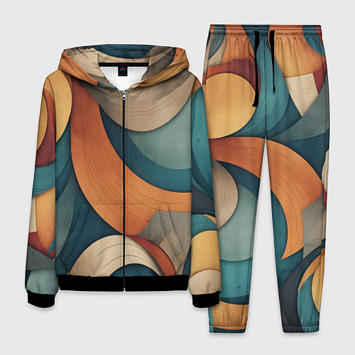 Мужской костюм Абстракция теплые контрасты / 3D-Черный – фото 1