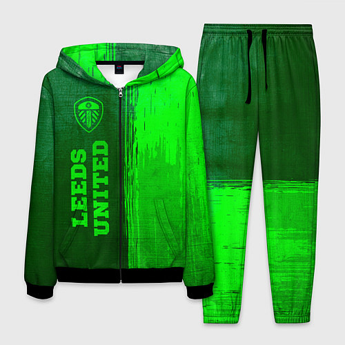 Мужской костюм Leeds United - green gradient по-вертикали / 3D-Черный – фото 1