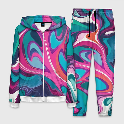 Мужской костюм Эбру краска / 3D-Белый – фото 1