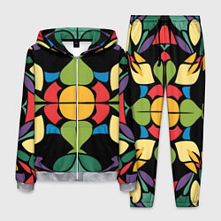 Костюм мужской Калейдоскоп на темном фоне, цвет: 3D-меланж