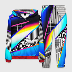 Мужской костюм Neon stripes geometry