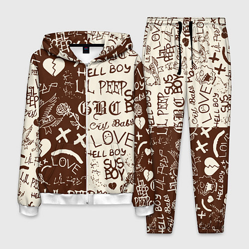 Мужской костюм Lil peep retro pattern / 3D-Белый – фото 1