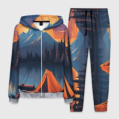 Мужской костюм Палатка на берегу озера / 3D-Меланж – фото 1