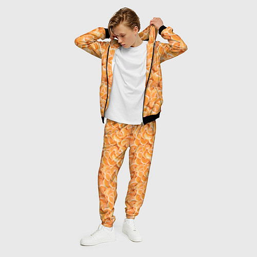 Мужской костюм Паттерн дольки мандарин / 3D-Черный – фото 3