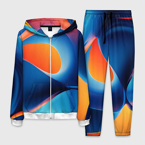 Мужской костюм Абстрактный геометрический градиент / 3D-Белый – фото 1