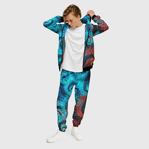 Мужской костюм Оптическая абстракция узор / 3D-Черный – фото 3