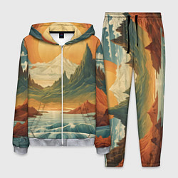 Мужской костюм В теплых горах на закате