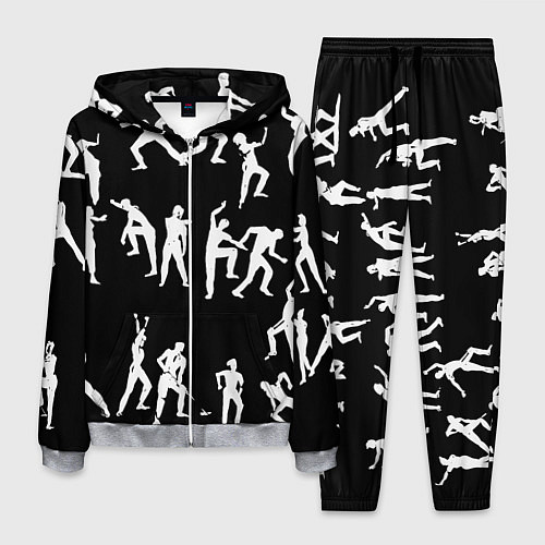 Мужской костюм Silhouettes of moving people / 3D-Меланж – фото 1