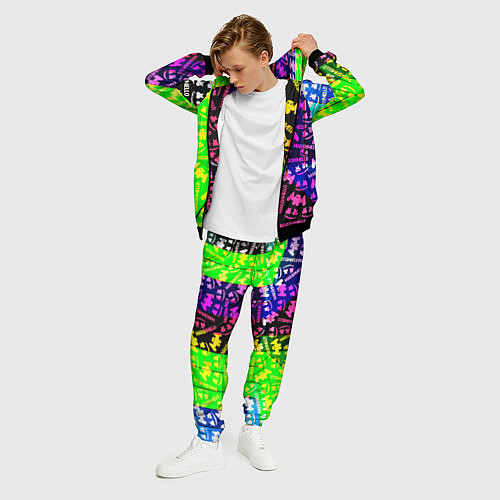 Мужской костюм Marshmello pattern neon steel / 3D-Черный – фото 3