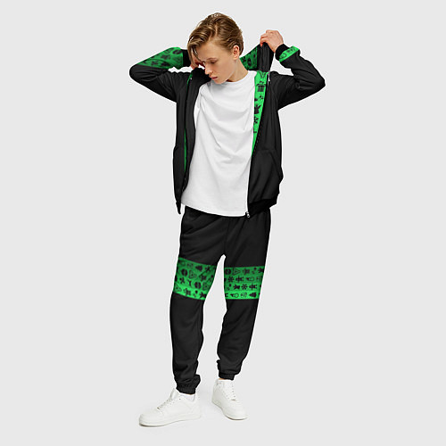 Мужской костюм Новогодние узоры / 3D-Черный – фото 3