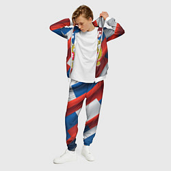 Костюм мужской Цвета флага России, паттерн, цвет: 3D-белый — фото 2