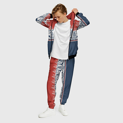 Мужской костюм Новогодний вязаный узор / 3D-Черный – фото 3