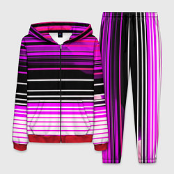 Костюм мужской Разноцветные вертикальные линии, цвет: 3D-красный