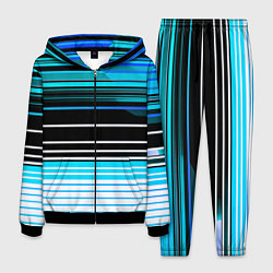 Костюм мужской Разноцветные вертикальные линии, цвет: 3D-черный
