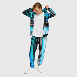 Костюм мужской Разноцветные вертикальные линии, цвет: 3D-черный — фото 2