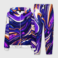 Костюм мужской Разноцветная абстракция разводов, цвет: 3D-белый