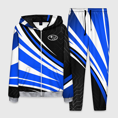 Мужской костюм Субару - бело-синий / 3D-Меланж – фото 1