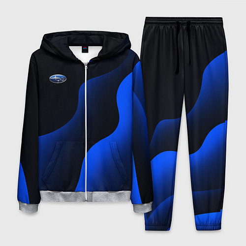 Мужской костюм Субару - синие волны / 3D-Меланж – фото 1