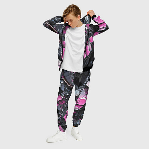 Мужской костюм Чёрно-розовый камень / 3D-Черный – фото 3