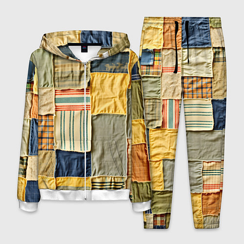 Мужской костюм Пэчворк в желтых оттенках / 3D-Белый – фото 1