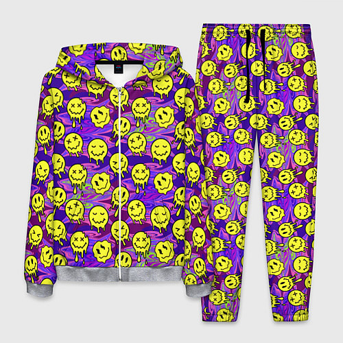 Мужской костюм Психоделические желтые смайлы / 3D-Меланж – фото 1