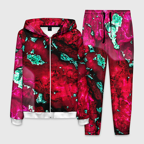 Мужской костюм Абстракция красно-голубая / 3D-Белый – фото 1