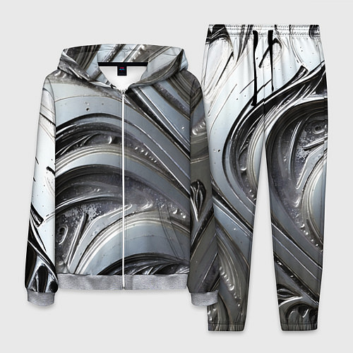 Мужской костюм Полированный серебряный металл / 3D-Меланж – фото 1